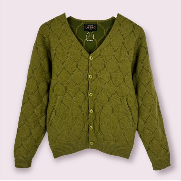 BEAMS Other - BEAMS Plus Japan Military Quilted Jacket Liner-Style Knit Cardigan Men’s S NWOT